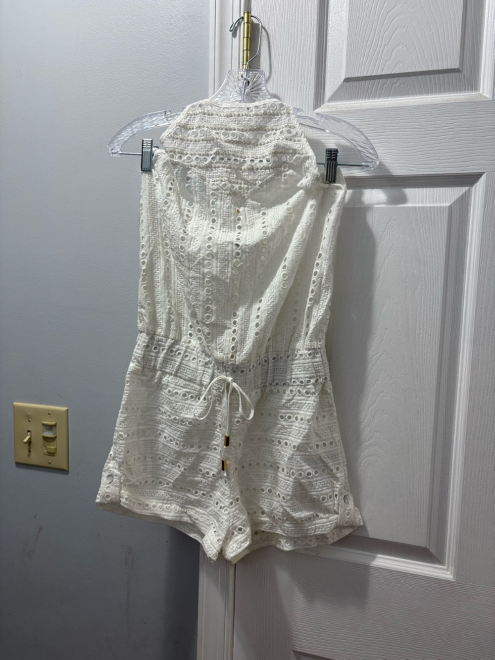 Ondademar Eyelet Cotton Swim Cover Up Romper NWT Size Small